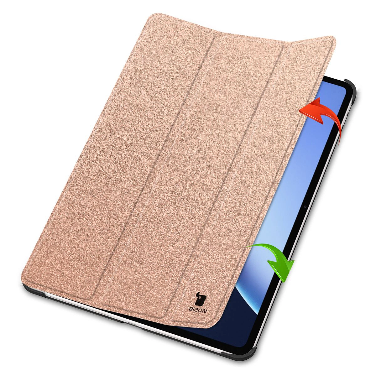 Etui z klapką Bizon Case Tab Croc od frontu do OnePlus Pad 3 / OnePlus Pad 2 Pro / OPPO Pad 4 / OPPO Pad 4 Pro