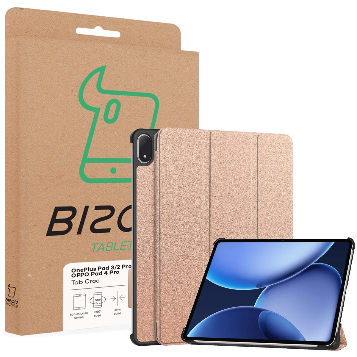 Przód pudełka Bizon Case z dedykowaną etykietą do OnePlus Pad 3 / OnePlus Pad 2 Pro / OPPO Pad 4 / OPPO Pad 4 Pro