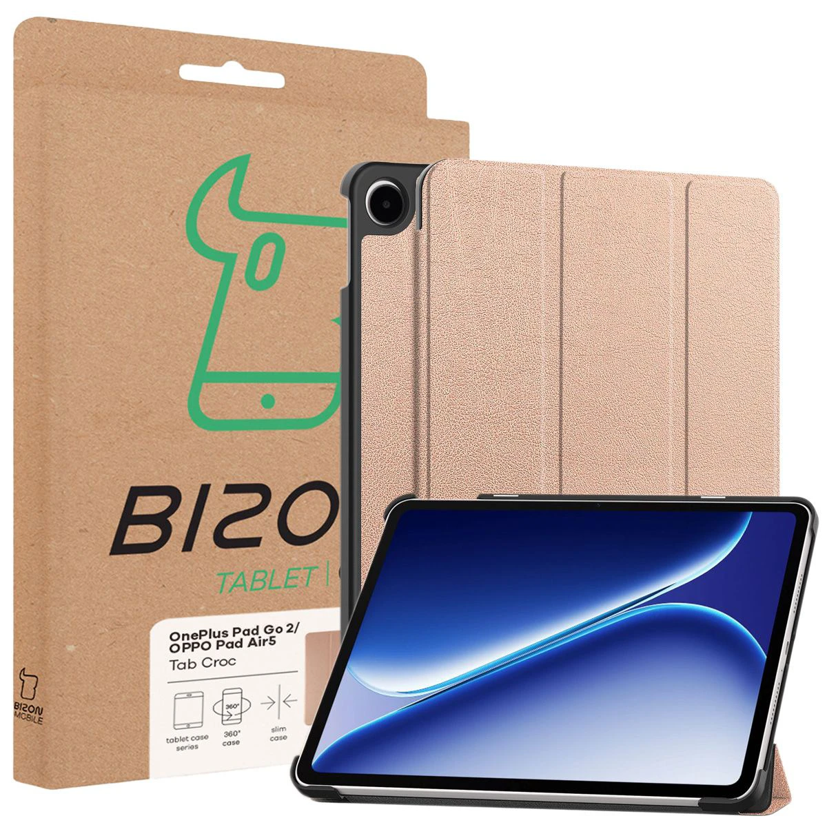 Przód pudełka Bizon Case z dedykowaną etykietą do OnePlus Pad Go 2 / Oppo Pad Air5