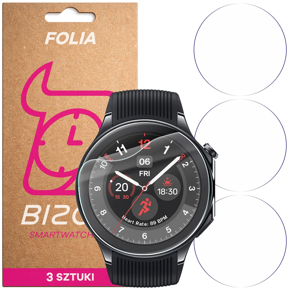 Folia hydrożelowa Bizon Watch Film HydroFlex dla OnePlus Watch 2