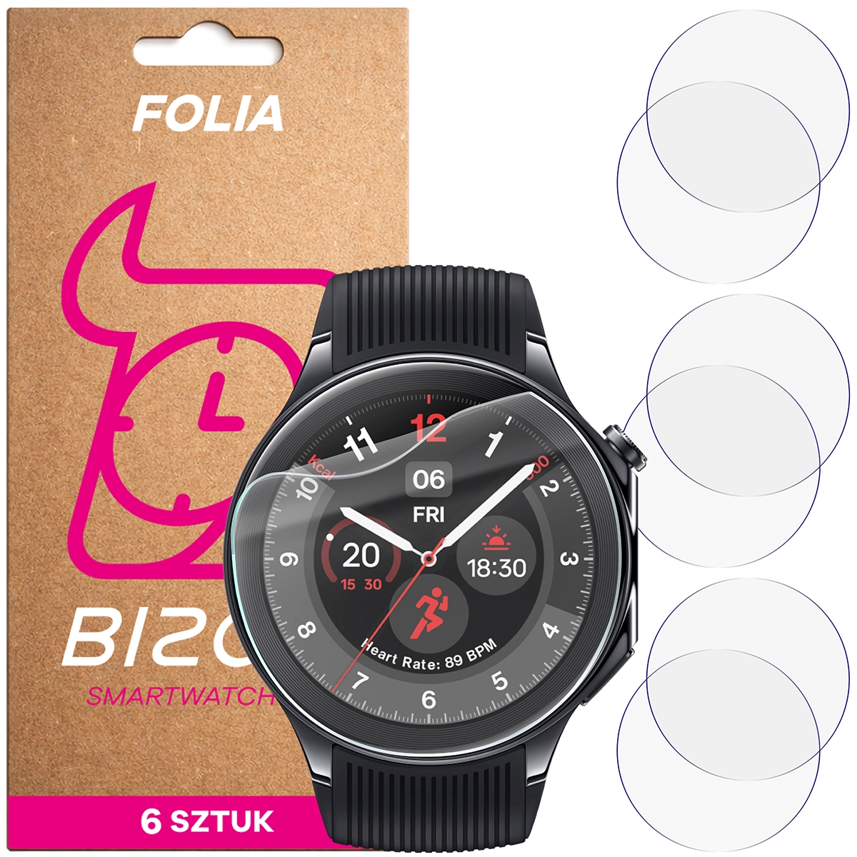 A Bizon Watch Film HydroFlex hidrogel fólia az OnePlus Watch 2-hez