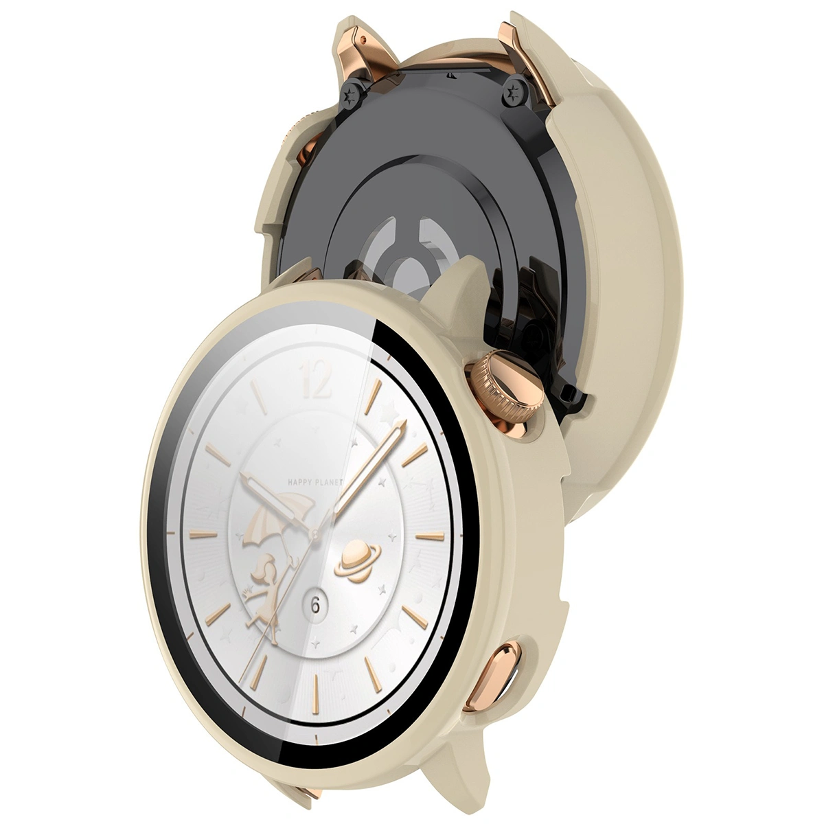 Etui z wbudowanym szkłem Bizon Case+Glass Watch do OnePlus Watch 3 43 mm