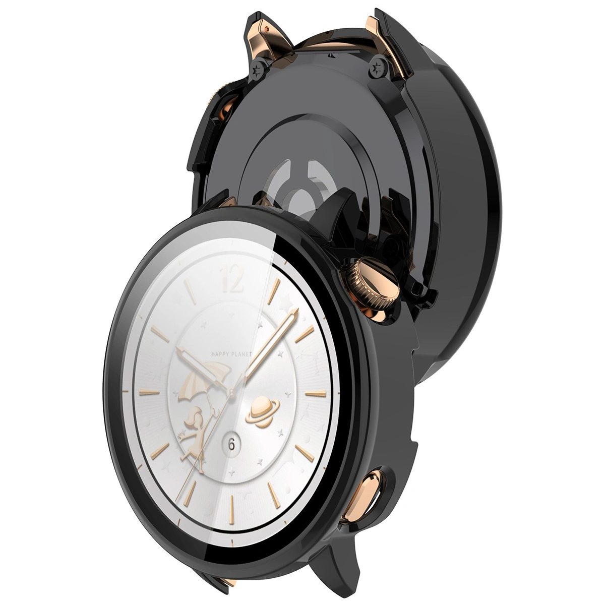 Etui z wbudowanym szkłem Bizon Case+Glass Watch do OnePlus Watch 3 43 mm