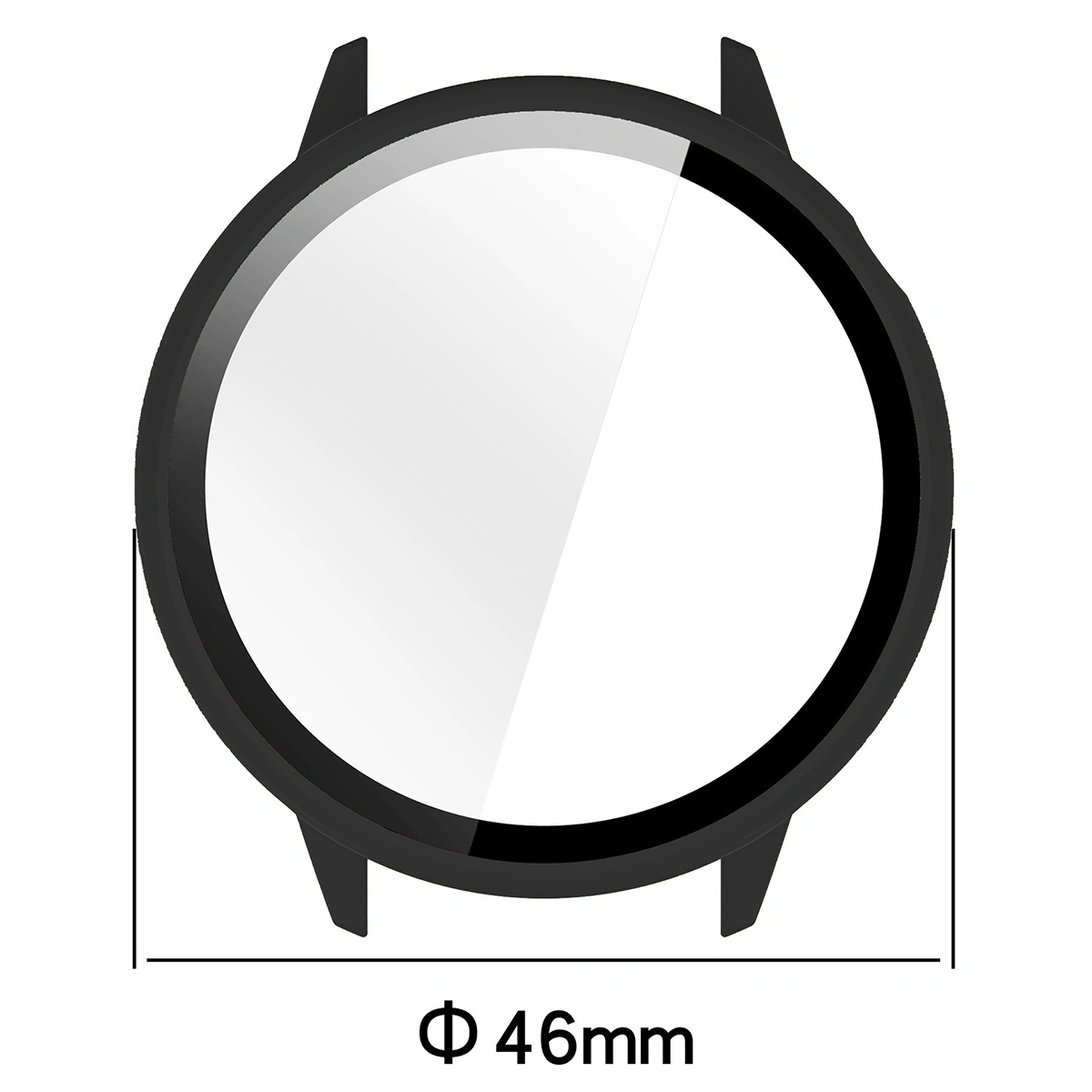 Wymiary etui Bizon Case+Glass Watch do OnePlus Watch 3 43 mm