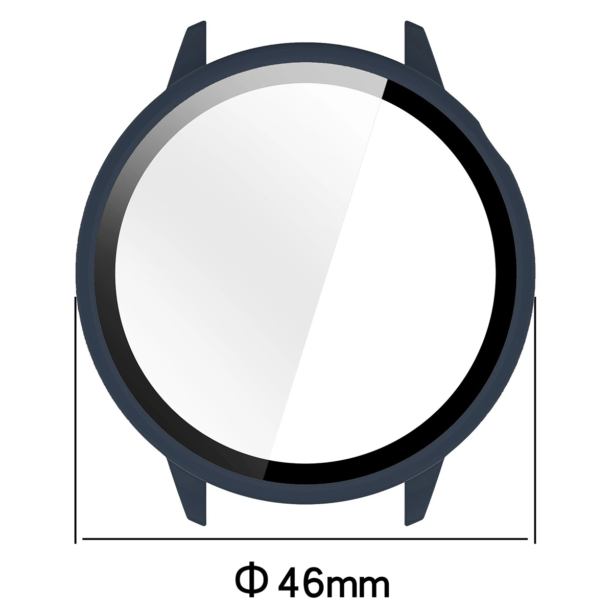 Dimensions of the Bison Case+Glass Watch for OnePlus Watch 3 43 mm