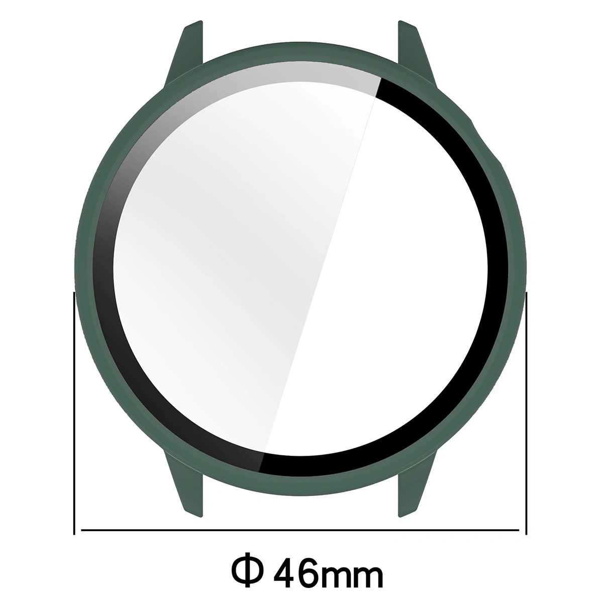 Dimensions of the Bizon Case+Glass Watch for OnePlus Watch 3 43 mm