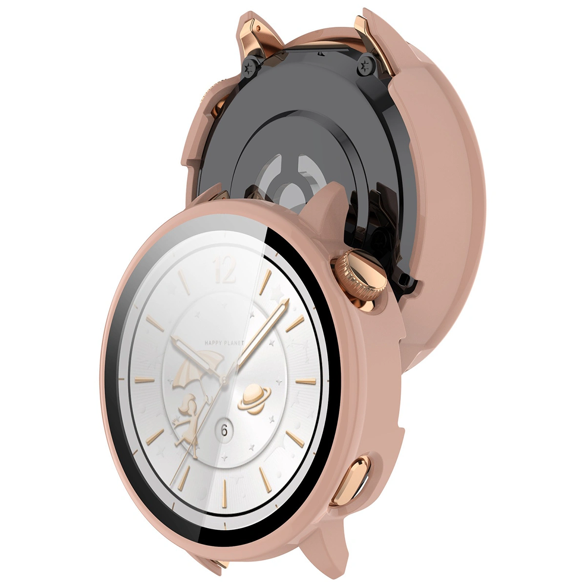 Etui z wbudowanym szkłem Bizon Case+Glass Watch do OnePlus Watch 3 43 mm