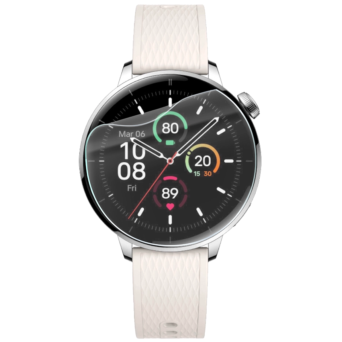 Bison Watch Film HydroFlex hydrogel film for OnePlus Watch 3 43 mm on the watch