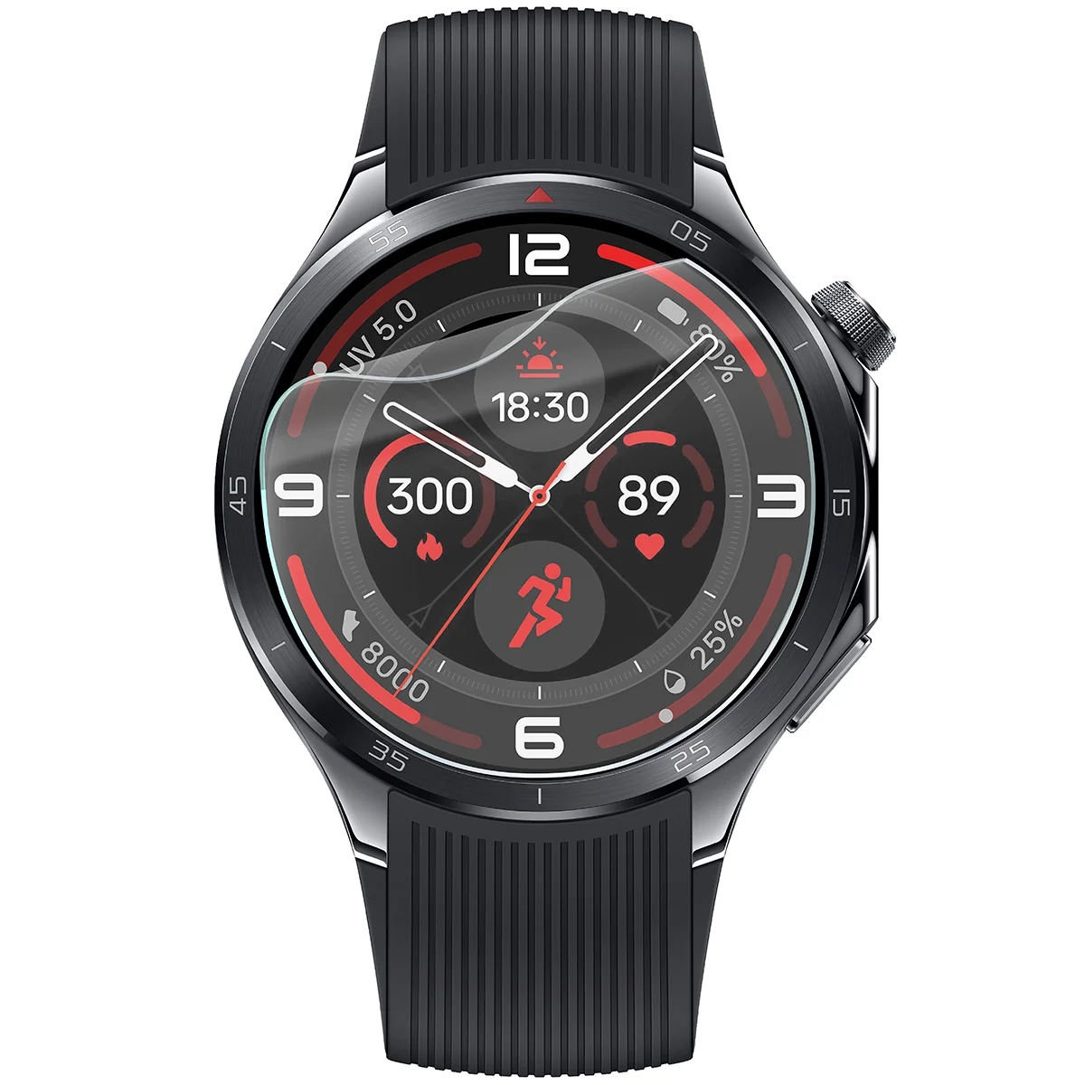 Bizon Watch Film HydroFlex hydrogel film for OnePlus Watch 3 on the watch