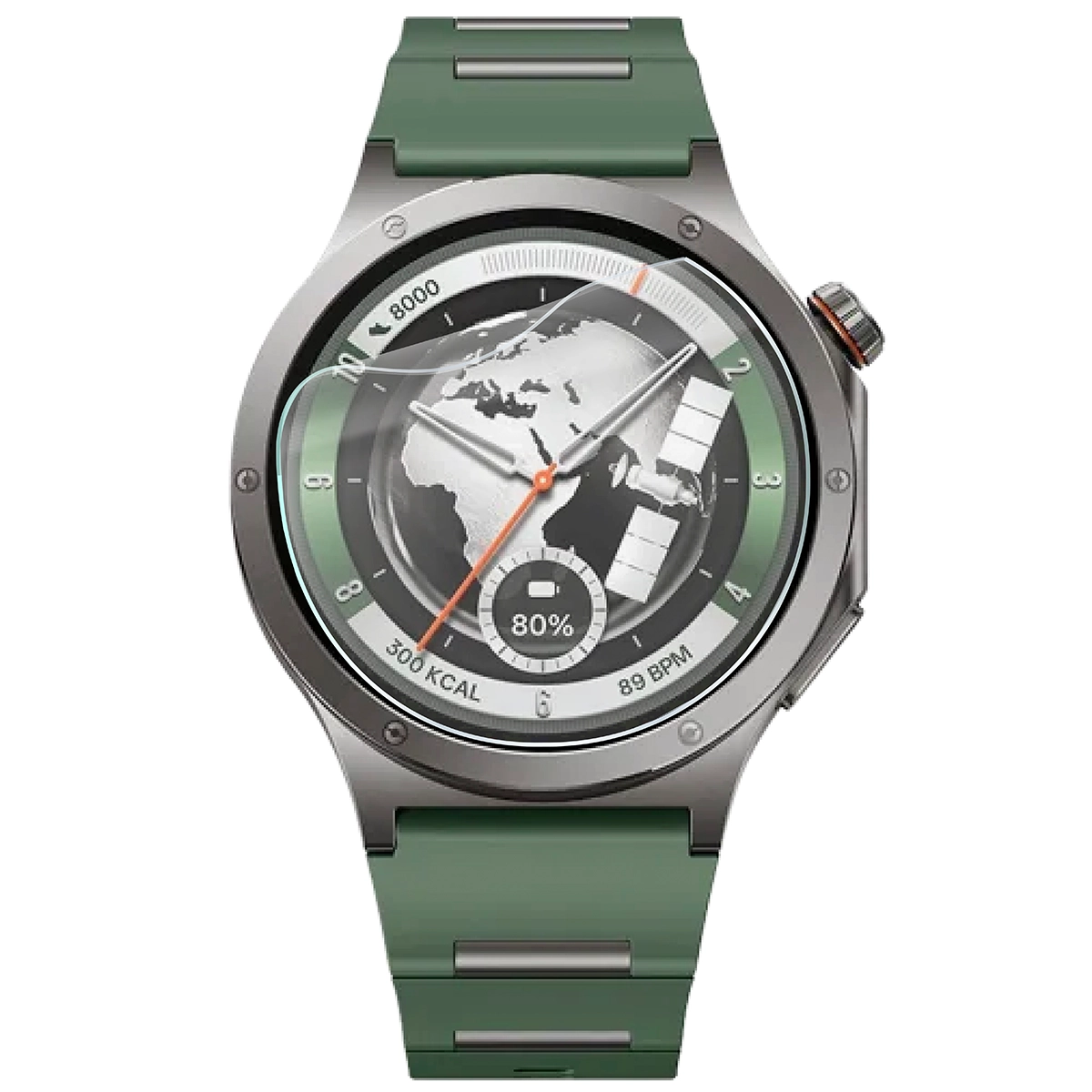 Bison Watch Film HydroFlex hydrogel film for OnePlus Watch 4 on the watch