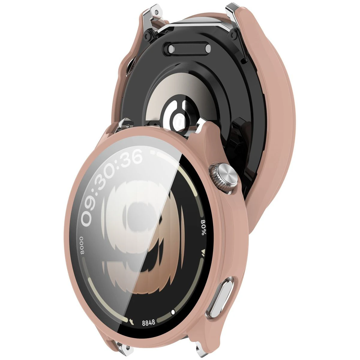 Etui z wbudowanym szkłem Bizon Case Watch Adamo do OnePlus Watch Lite 45 mm / Oppo Watch S 45 mm