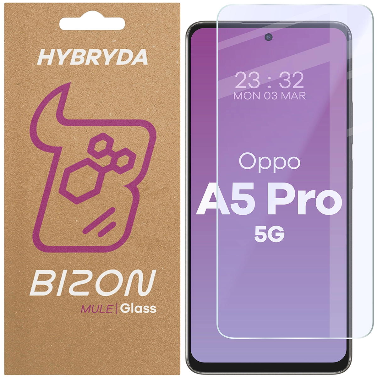 Szkło hybrydowe na ekran Bizon Glass Mule do Oppo A5 Pro 5G