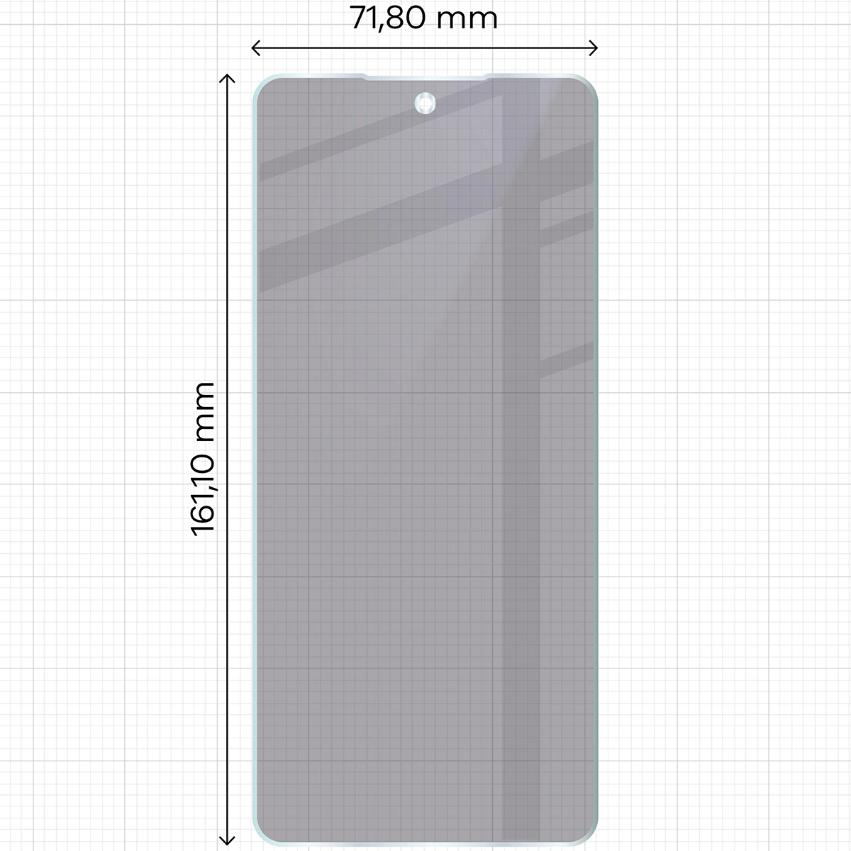 Wymiary szkła Bizon Glass Mule Shadow do Oppo A5 Pro 5G