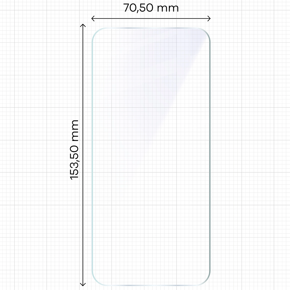 Miarka z wymiarami szkła hybrydowego Bizon Glass Mule Duo do Oppo A6 Pro 5G