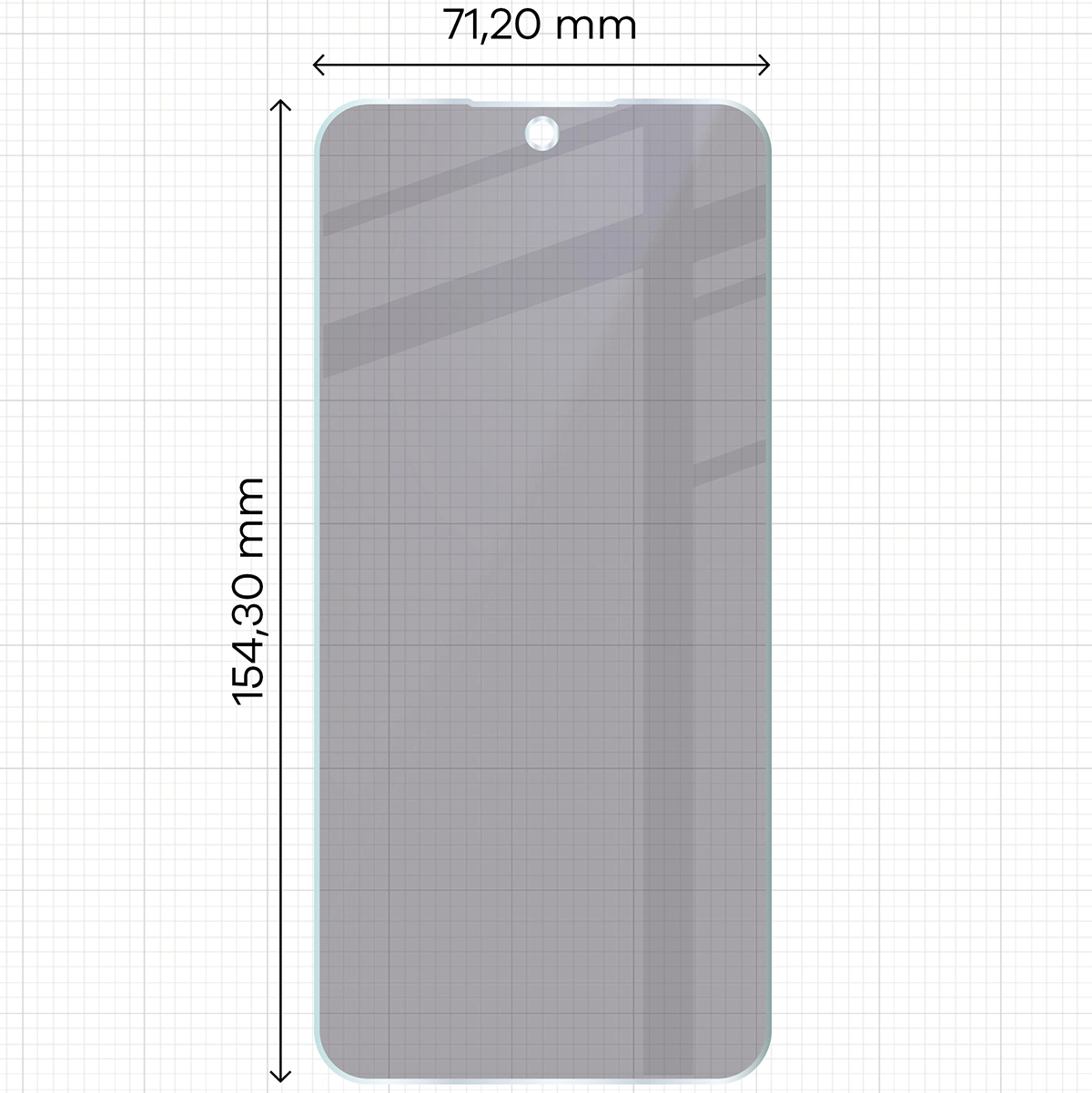 Wymiary szkła Bizon Glass Mule Shadow do Oppo A6 Pro 5G