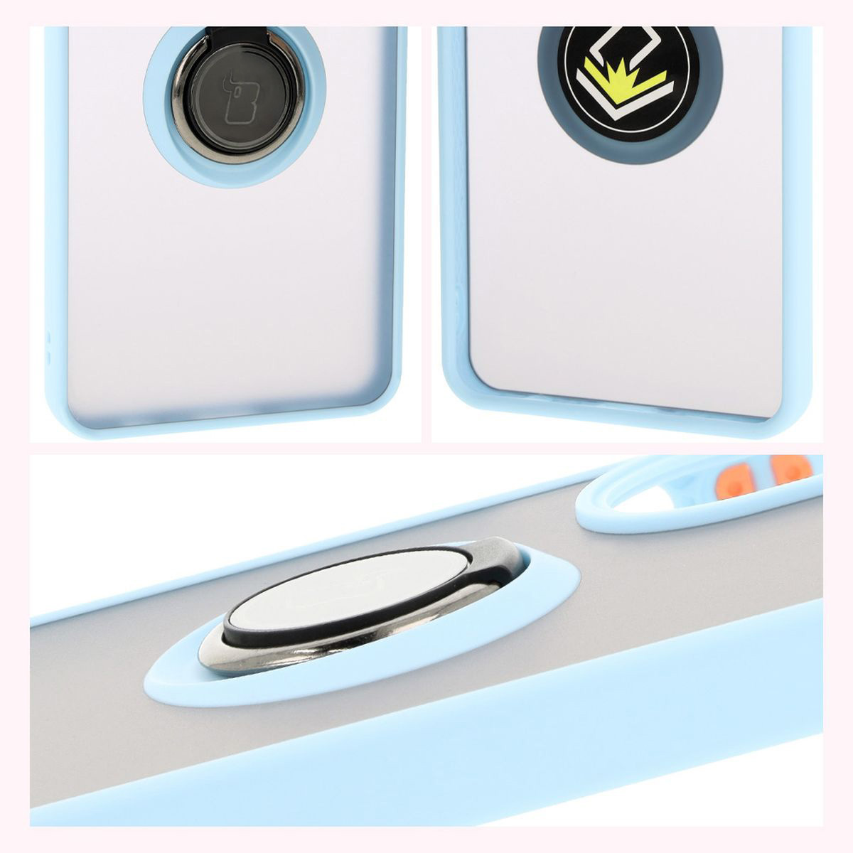 Features of Bizon Case Hybrid Ring: non-slip frame and matte design