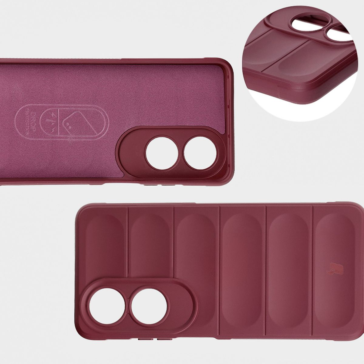 Microfiber lining, grooves on the back, and reinforced corners in Bizon Case Tur