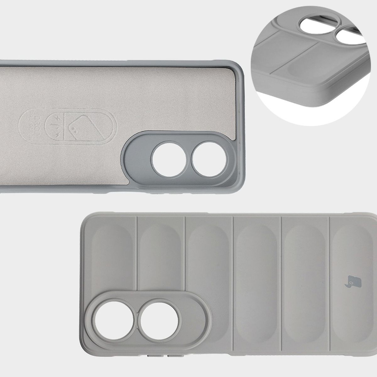 Microfiber lining, grooves on the back, and reinforced corners of the Bizon Case Tur