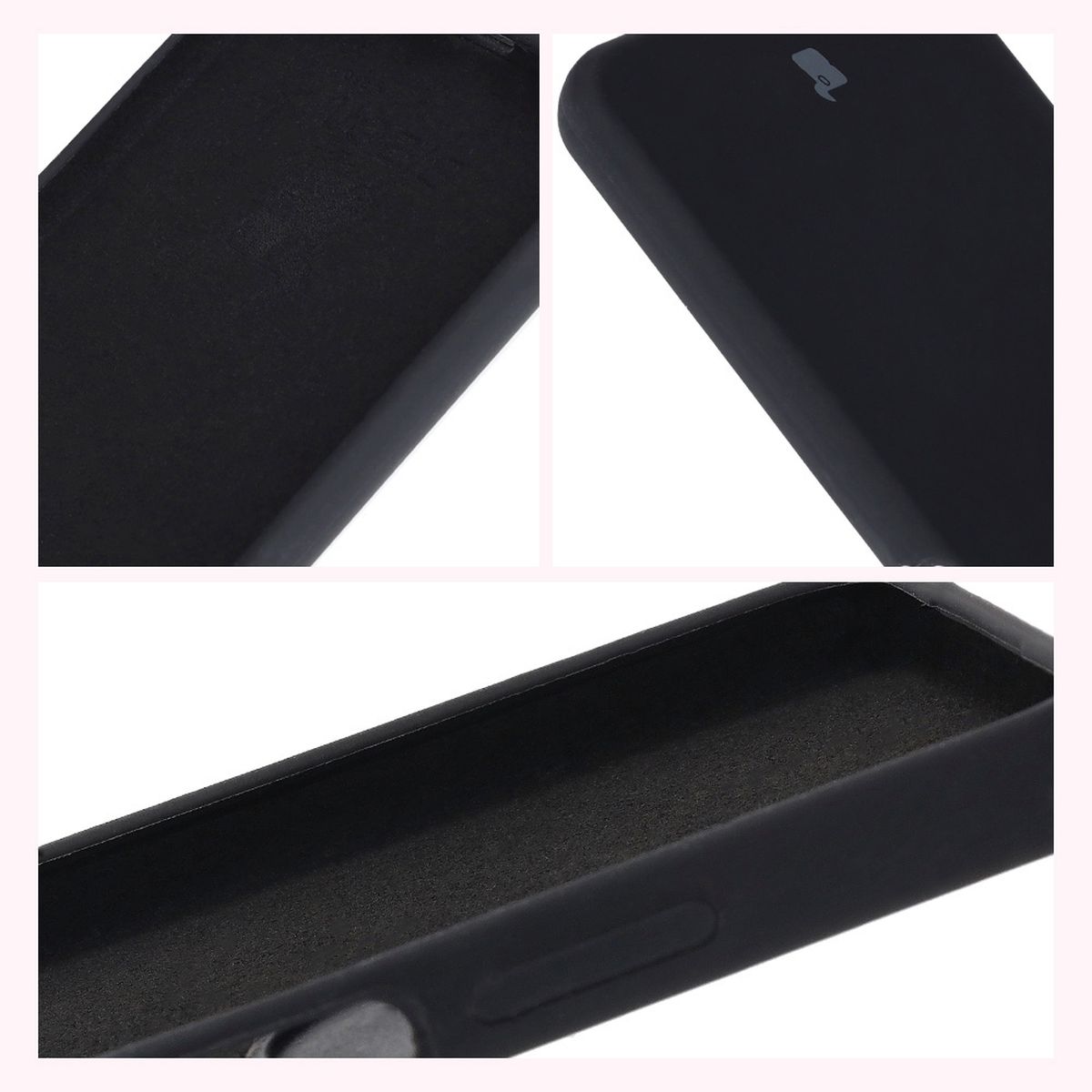 Konstruktion des Etuis Bizon Soft Case: integrierte Abdeckungen, erhöhte Ränder und Polsterung aus Mikrofaser