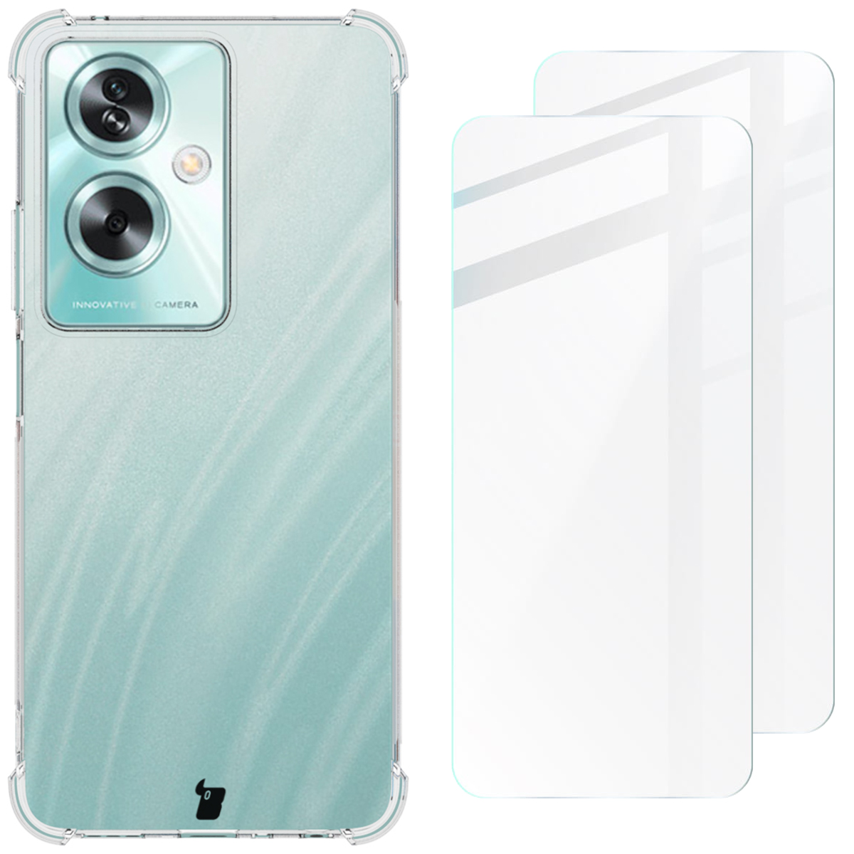 Carcasa Bizon Case Salpa + sticlă securizată Bizon Glass Clear 2 - 2 bucăți, Oppo A79 5G