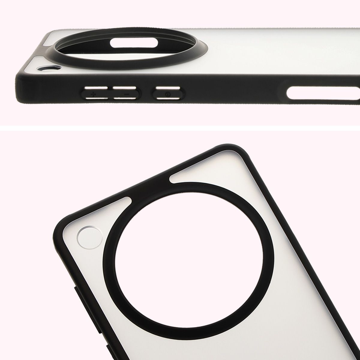 Full cutout and raised edges for the camera in Bizon Case Angelo