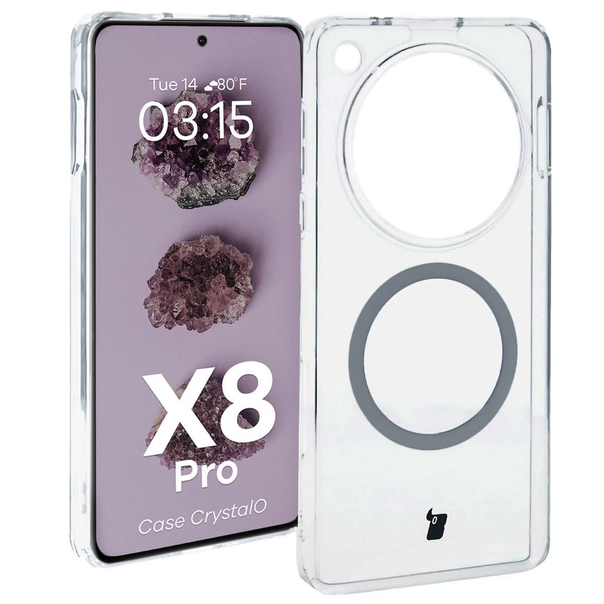 Przezroczyste etui Bizon Case CrystalO do Oppo Find X8 Pro