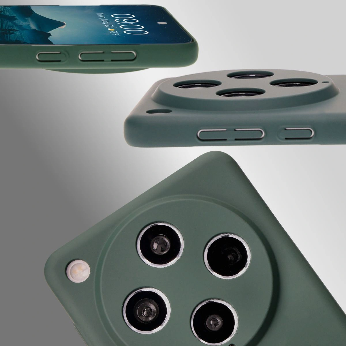 Dedykowane wycięcia i podwyższone krawędzie aparatu i ekranu w etui Bizon Case Łupka do Oppo Find X8 Pro