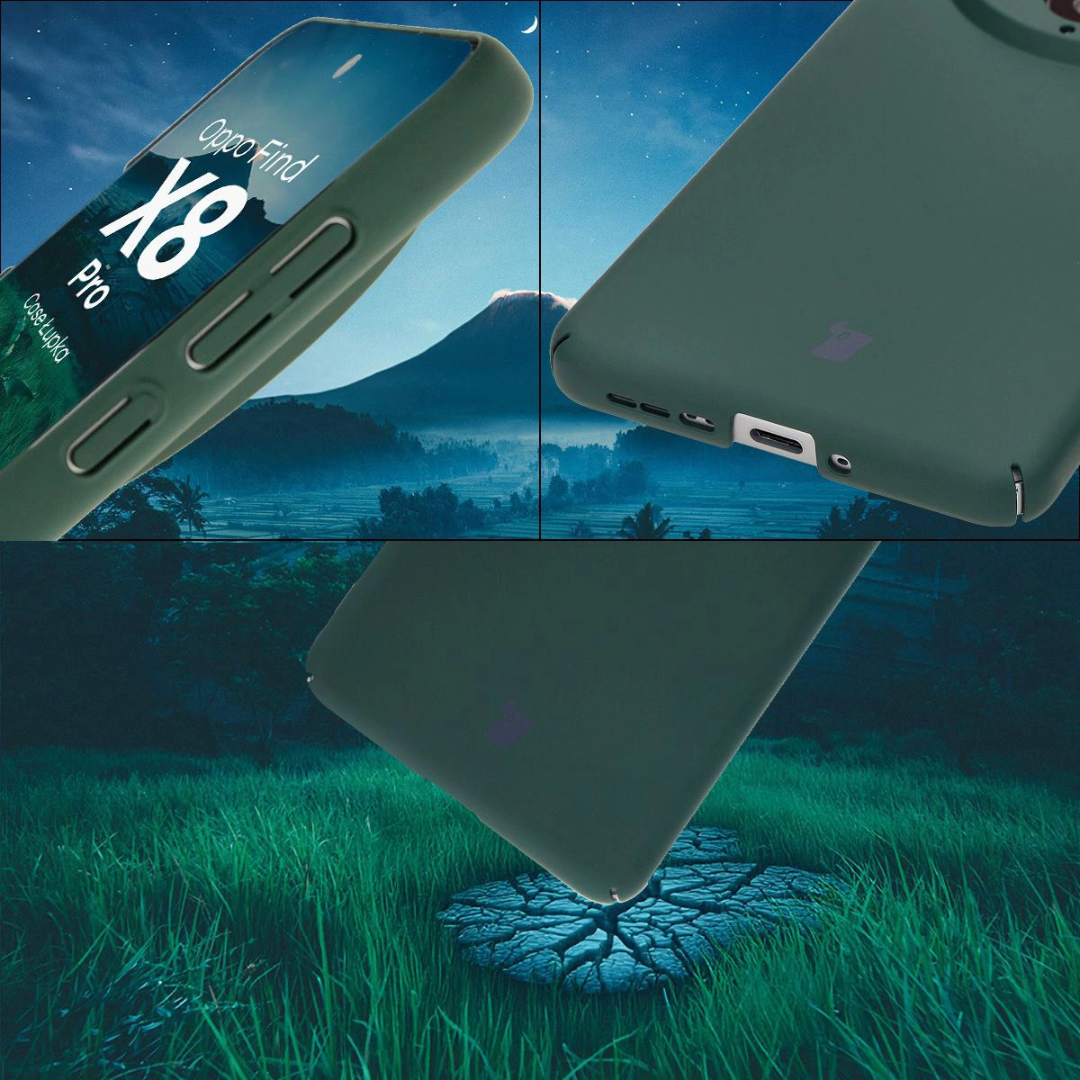 Zintegrowane osłony na przyciski, wycięcia i twardy materiał etui Bizon Case Łupka do Oppo Find X8 Pro