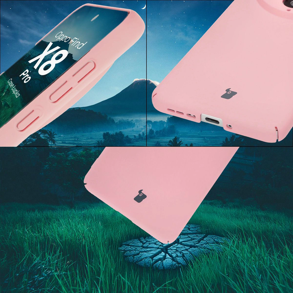 Zintegrowane osłony na przyciski, wycięcia i twardy materiał etui Bizon Case Łupka do Oppo Find X8 Pro