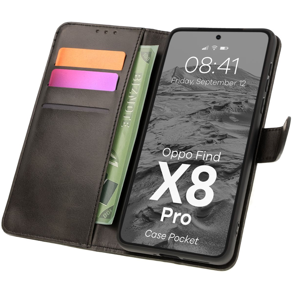 Bison Case Pocket flip case for Oppo Find X8 Pro
