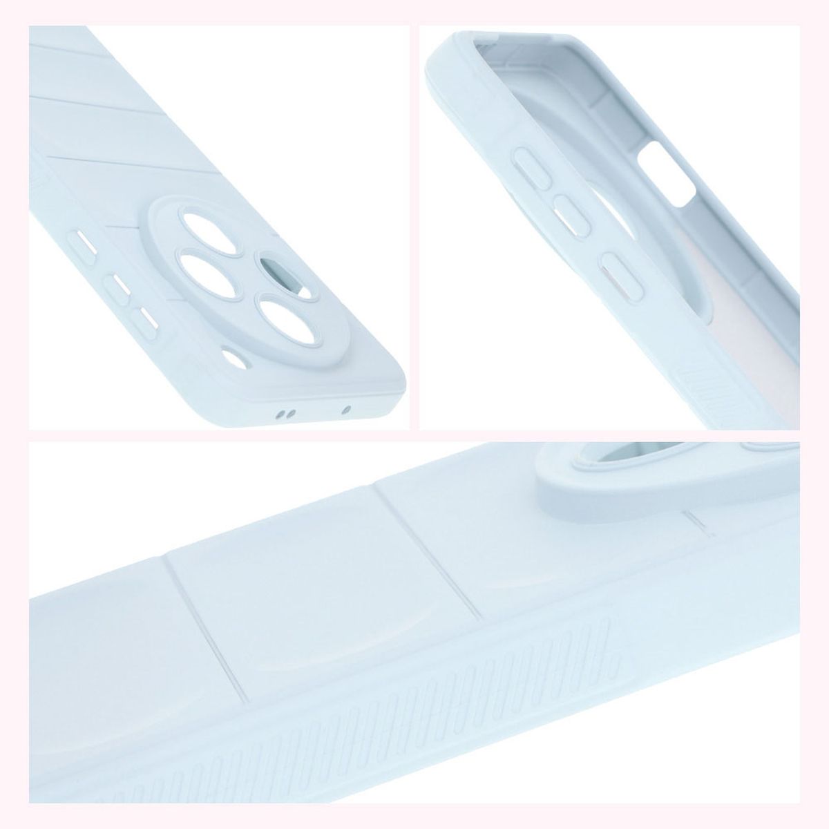 Teksturowane boki i podwyższone krawędzie ekranu i aparatu w etui Bizon Case Tur