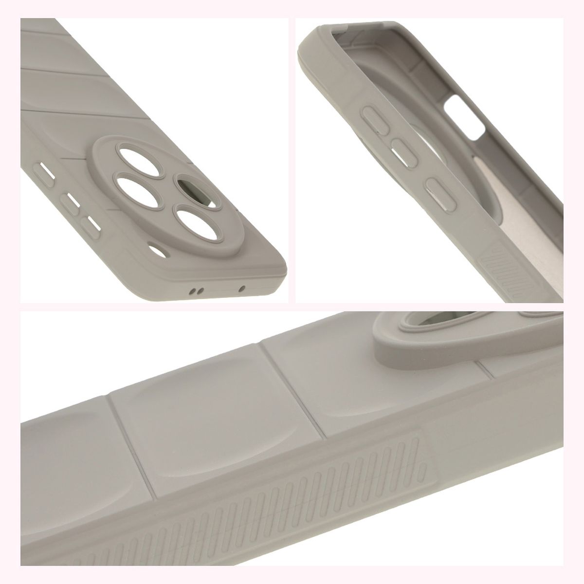 Teksturowane boki i podwyższone krawędzie ekranu i aparatu w etui Bizon Case Tur