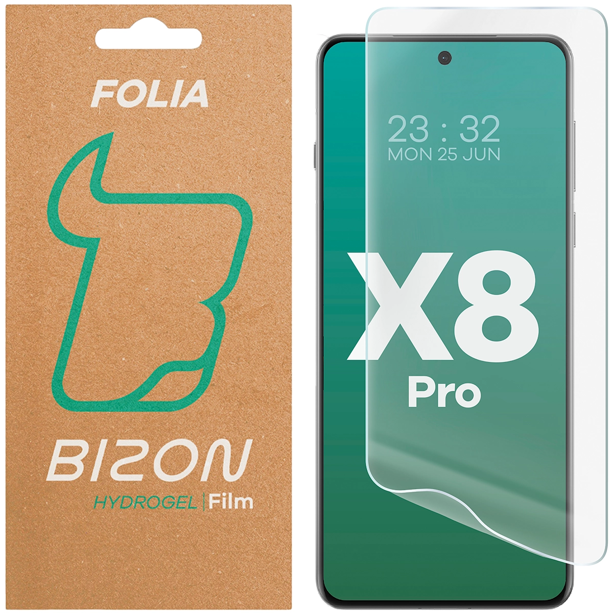 Pudełko i folia hydrożelowa na ekran Bizon Glass Hydrogel Front do Oppo Find X8 Pro