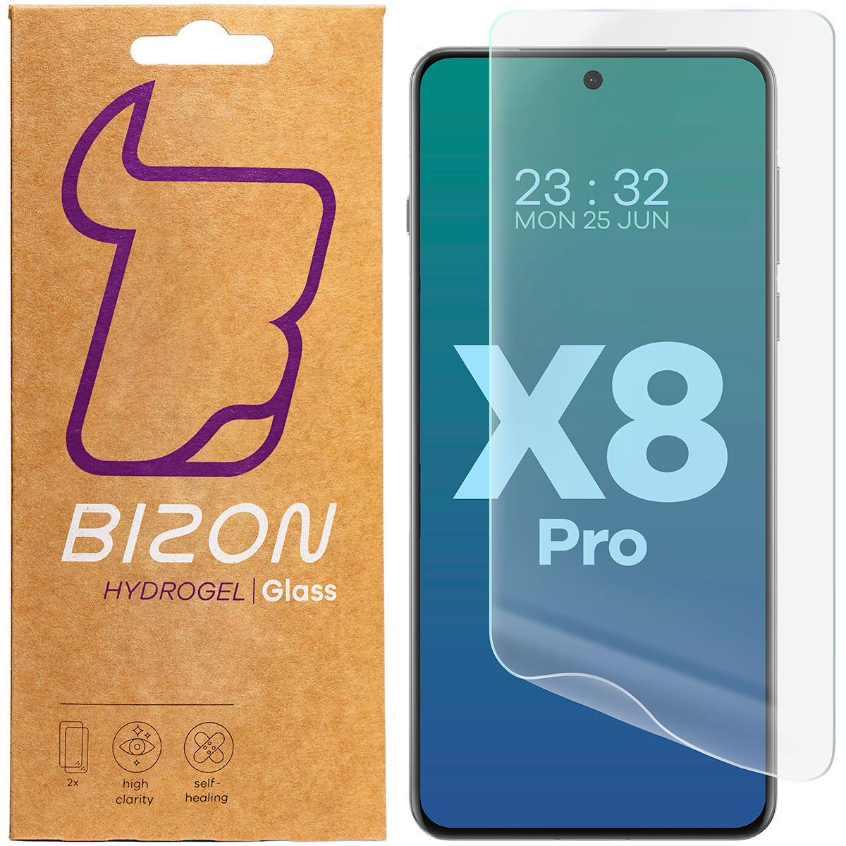 Folia hydrożelowa na ekran Bizon Glass Hydrogel Front do Oppo Find X8 Pro, 2 sztuki