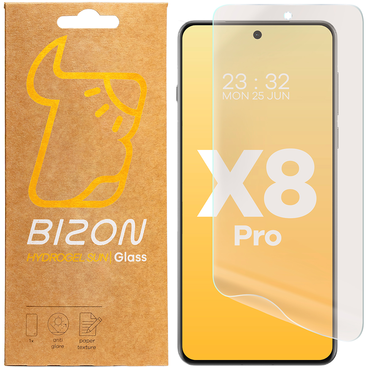 Folia matowa na ekran Bizon Glass Hydrogel Sun do Oppo Find X8 Pro, 2 sztuki