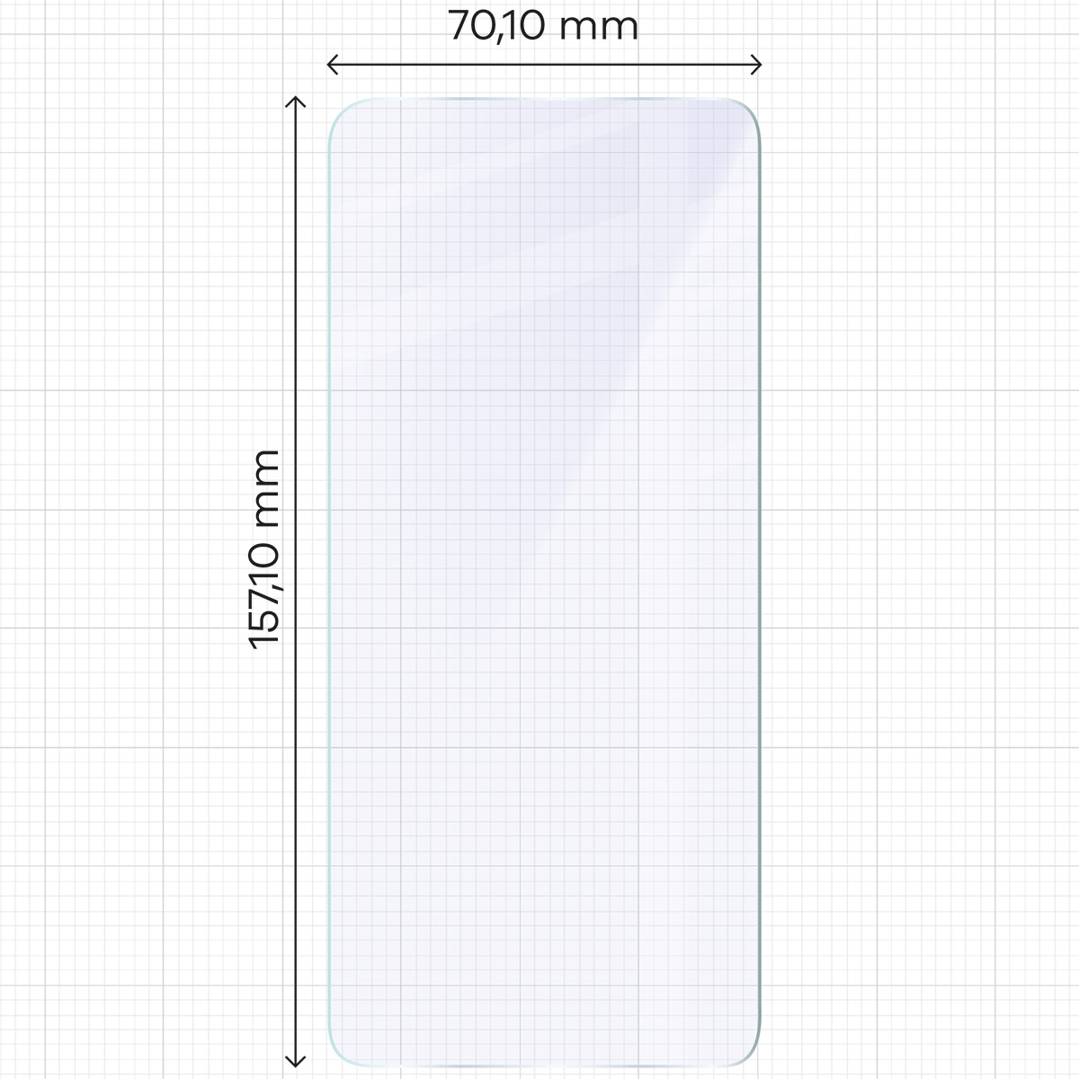 Miarka z wymiarami szkła hybrydowego Bizon Glass Mule
