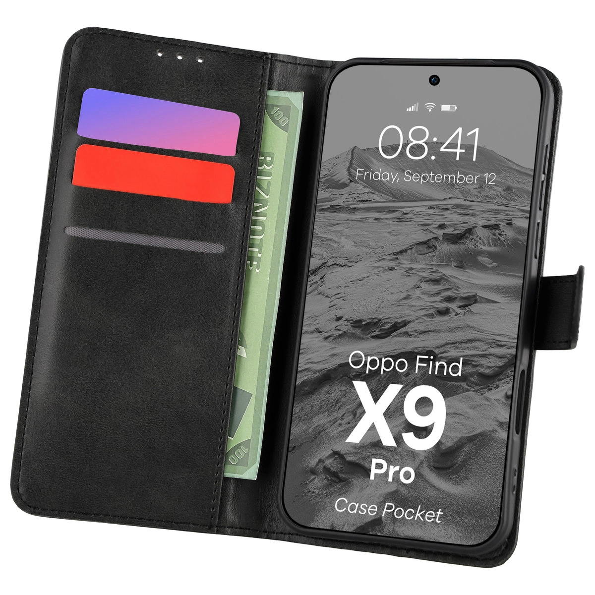 Flap case with card slots Bison Case Pocket for Oppo Find X9 Pro