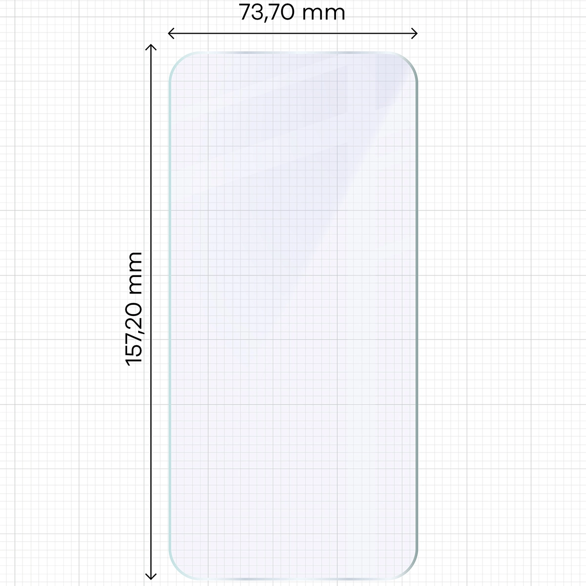 Miarka z wymiarami szkła hybrydowego Bizon Glass Mule Duo do Oppo Find X9 Pro