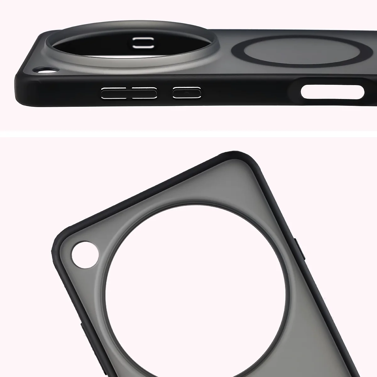 Pełne wycięcie i podwyższone krawędzie aparatu w etui Bizon Case MatteO do Oppo Find X9 Ultra