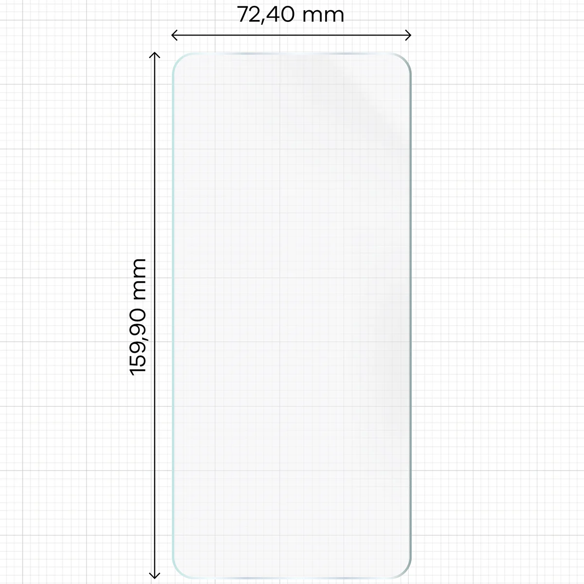 Miarka z wymiarami folii hydrożelowej Bizon Film Hydrogel Front Duo do Oppo Find X9 Ultra