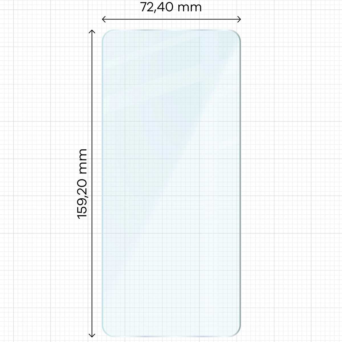Measuring tape with dimensions of Bizon Glass Clear Duo tempered glass for Oppo Find X9 Ultra