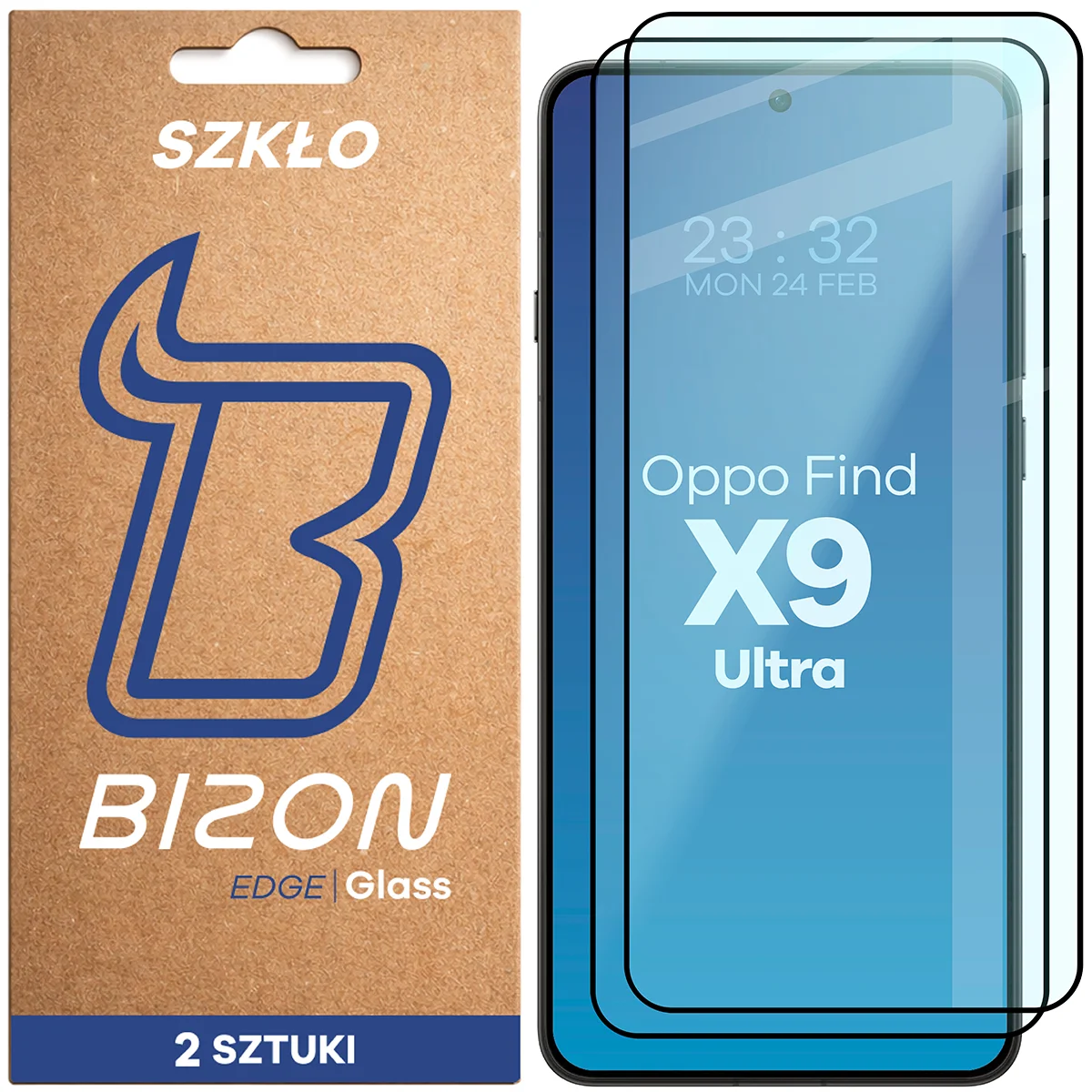 Tempered glass covering the entire screen Bizon Glass Edge Duo for Oppo Find X9 Ultra