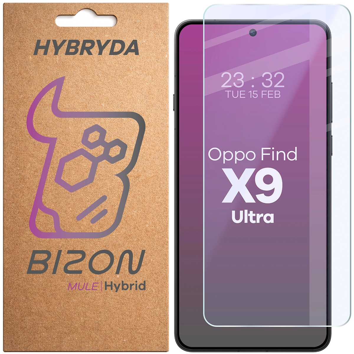 Hybrid glass for Oppo Find X9 Ultra by Bizon Hybrid Mule