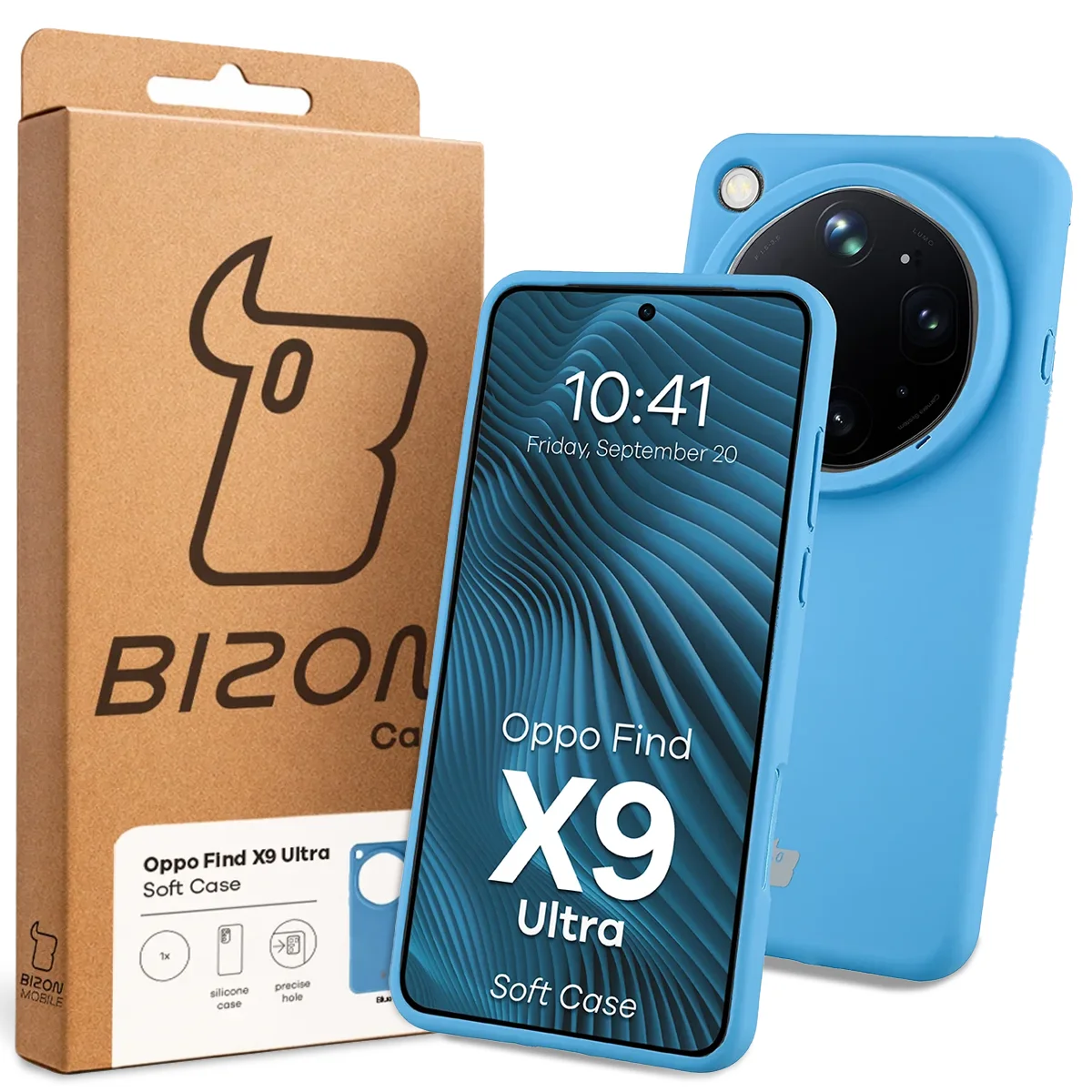 Front of the Bison Case box with a dedicated label for Oppo Find X9 Ultra