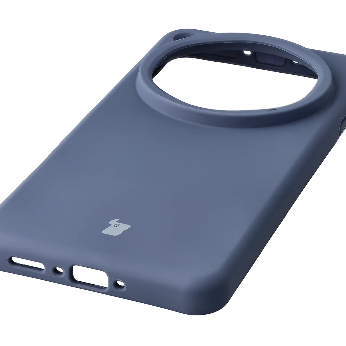 Close-up of precise cutouts and wireless charging capability in the Bison Soft Case for Oppo Find X9 Ultra