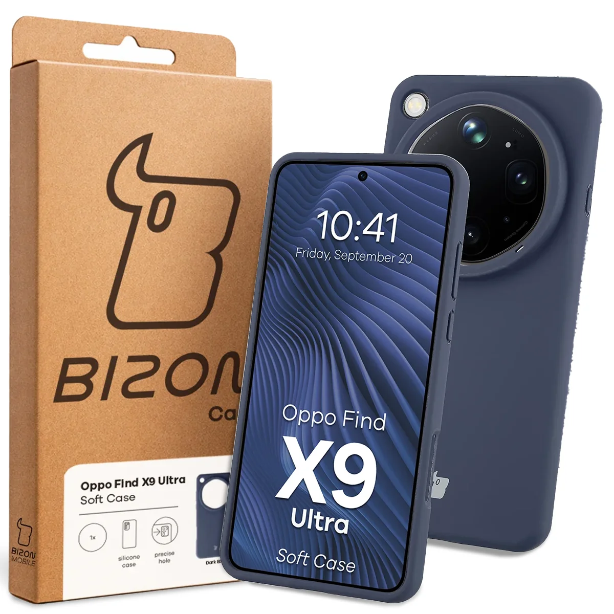 Front of the Bison Case box with a dedicated label for Oppo Find X9 Ultra
