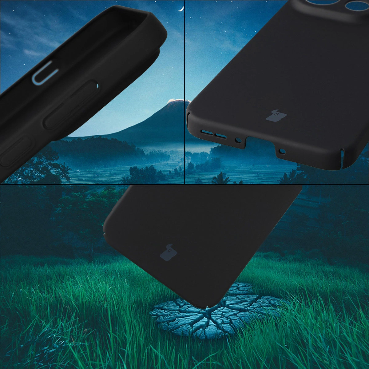 Zintegrowane osłony na przyciski, wycięcia i twardy materiał etui Bizon Case Łupka do Oppo Find X9