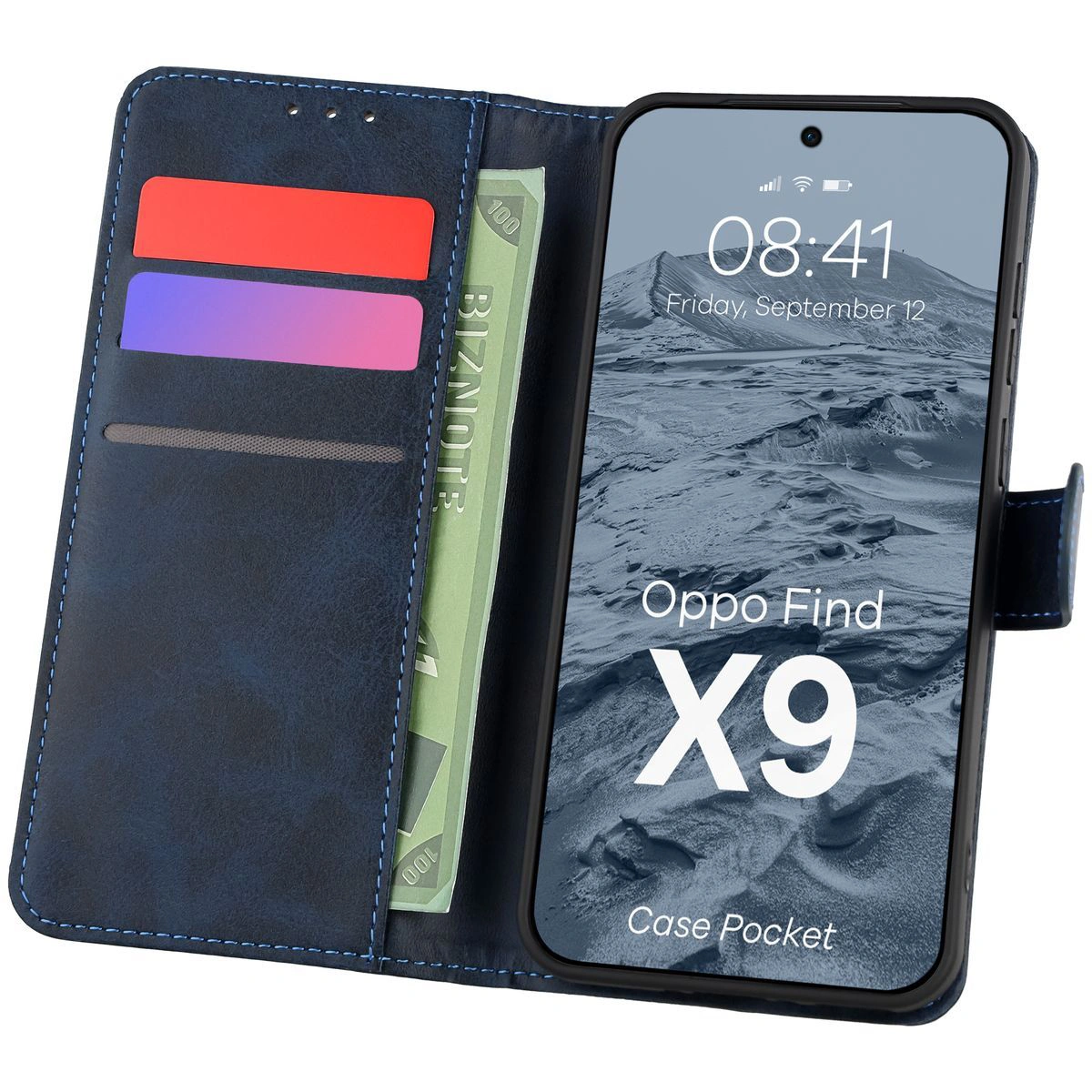 Flap case with card slots Bison Case Pocket for Oppo Find X9