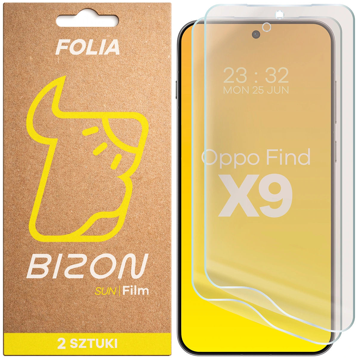 Folia matowa na ekran Bizon Film Sun Duo do Oppo Find X9, 2 sztuki