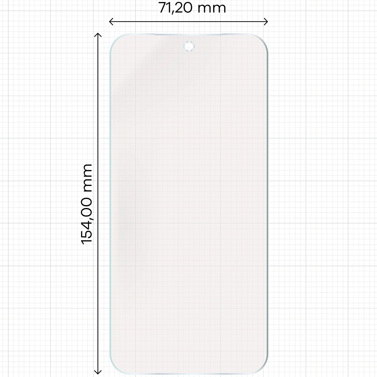 Miarka z wymiarami folii matowej Bizon Film Sun Duo do Oppo Find X9